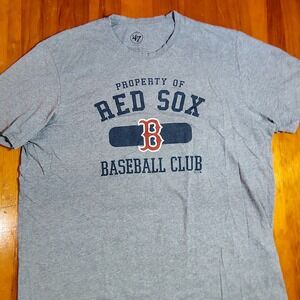 47 Brand Mens Boston Red Sox Baseball Club Gray T Shirt XL